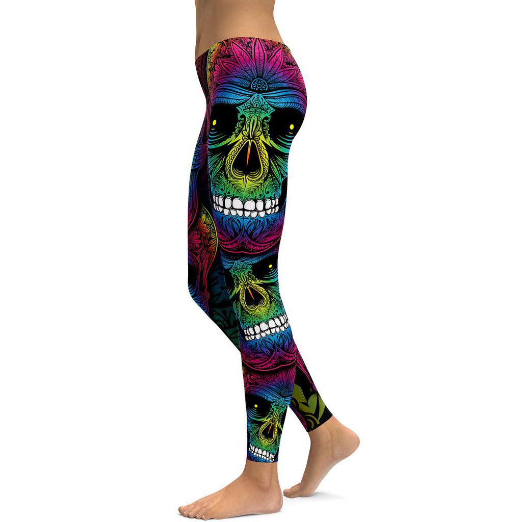 Rainbow Skull High-Rise Leggings