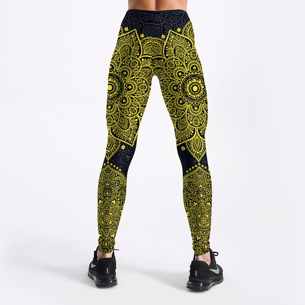 Golden Mandala High-Rise Yoga Leggings