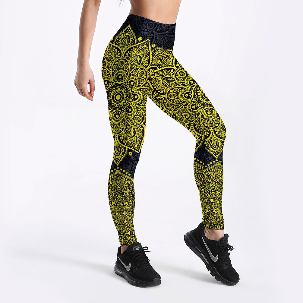 Golden Mandala High-Rise Yoga Leggings