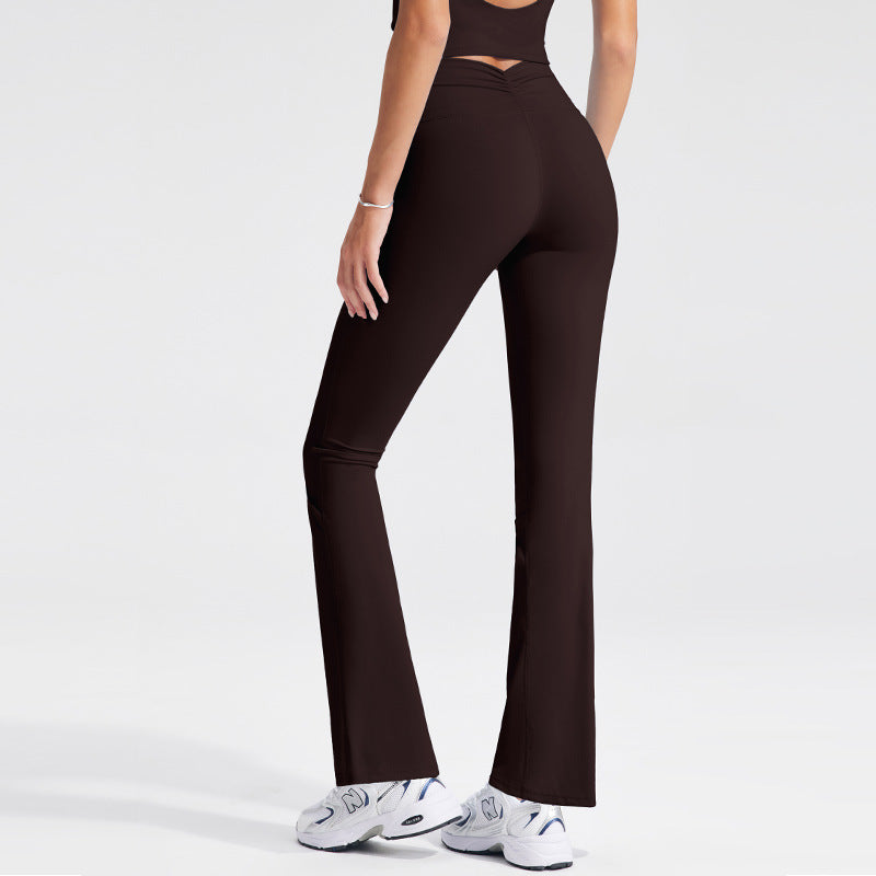 V-Waist Sculpt Leggings — High-Rise Pleated Front