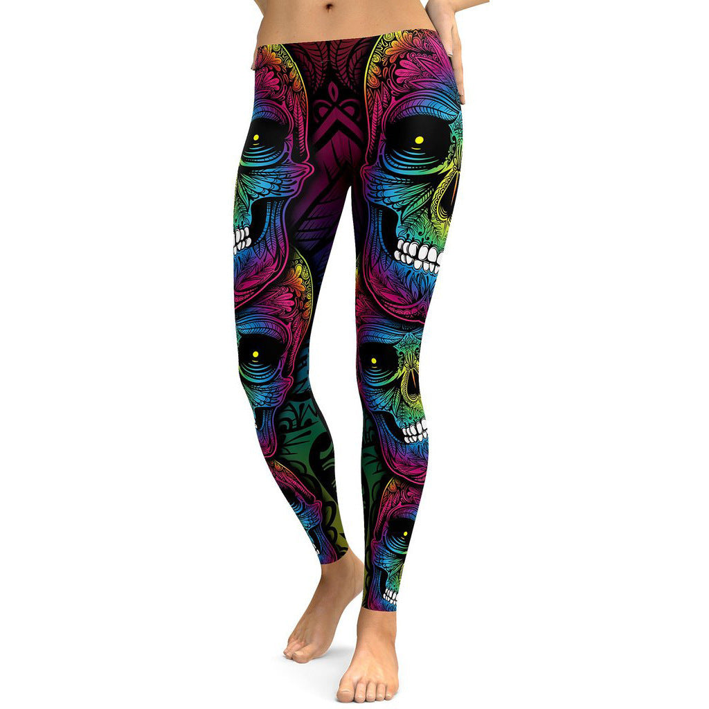 Rainbow Skull High-Rise Leggings