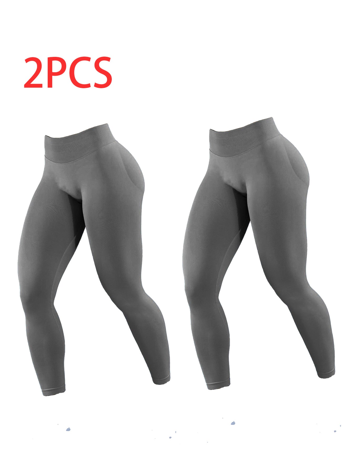 Solid-Color Yoga Exercise Leggings, 2-Pack