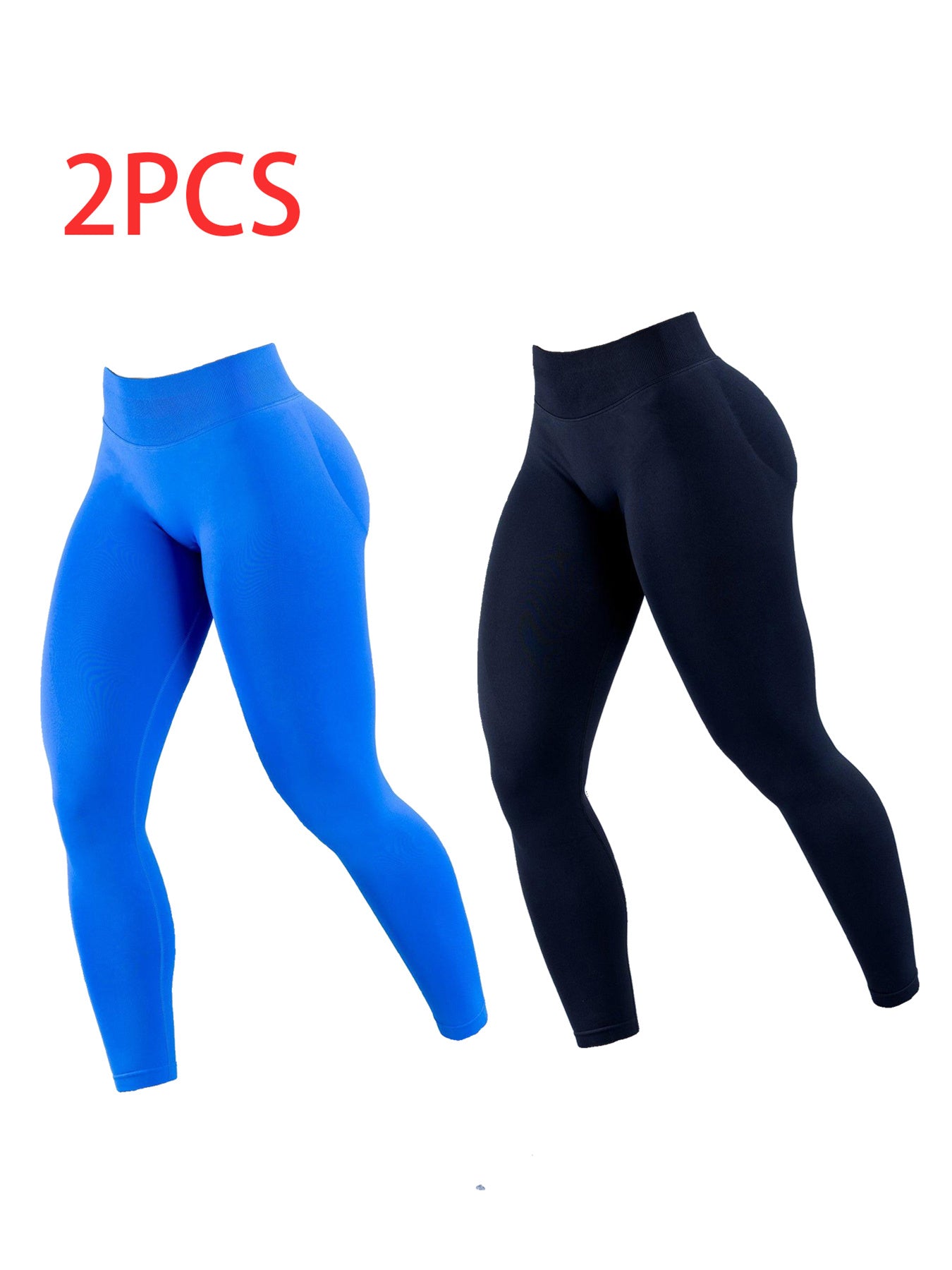 Solid-Color Yoga Exercise Leggings, 2-Pack