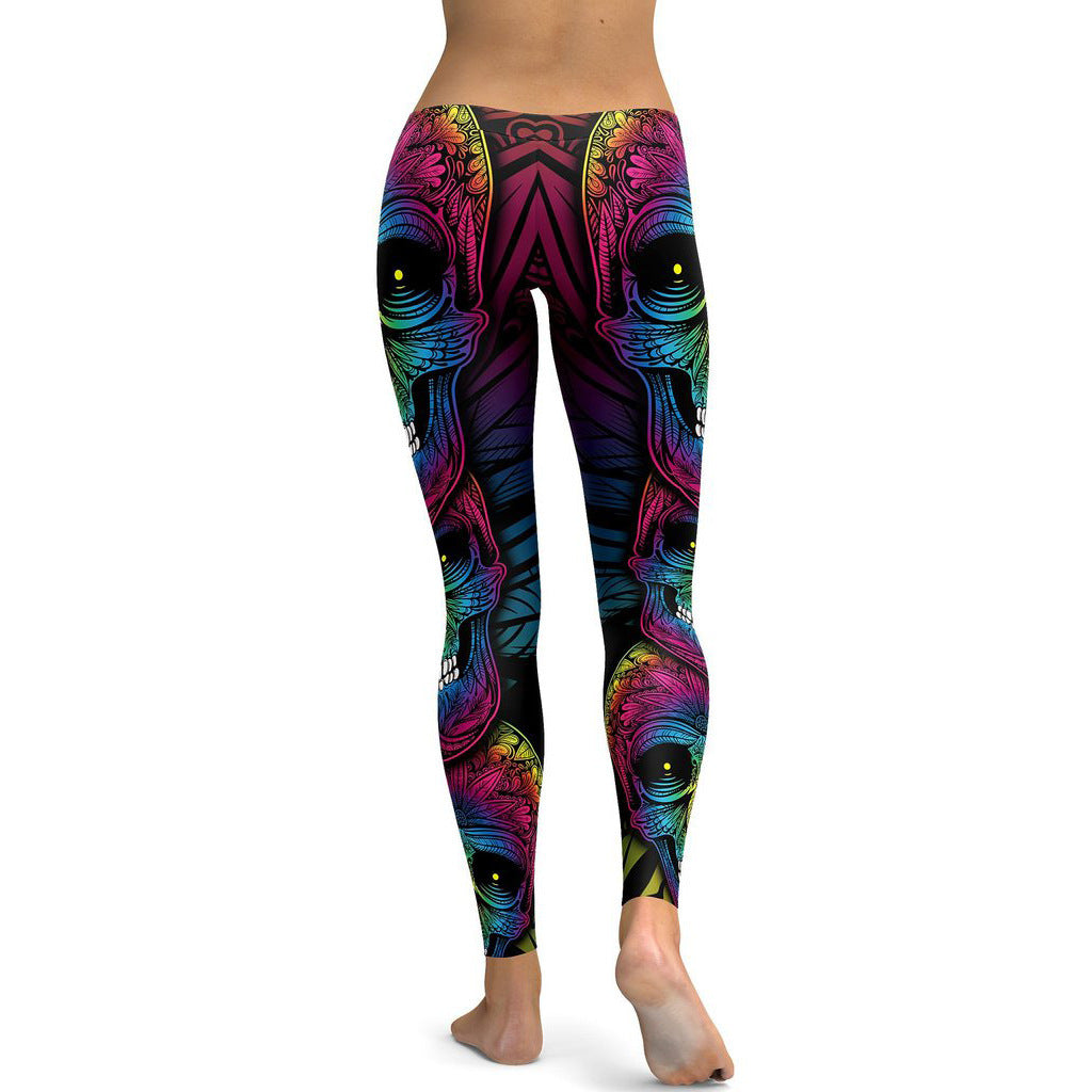 Rainbow Skull High-Rise Leggings
