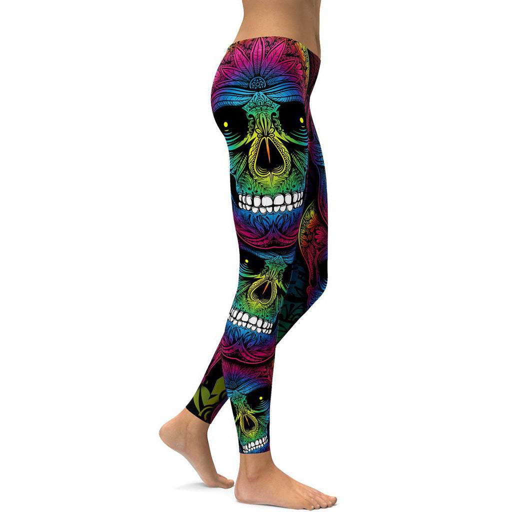 Rainbow Skull High-Rise Leggings