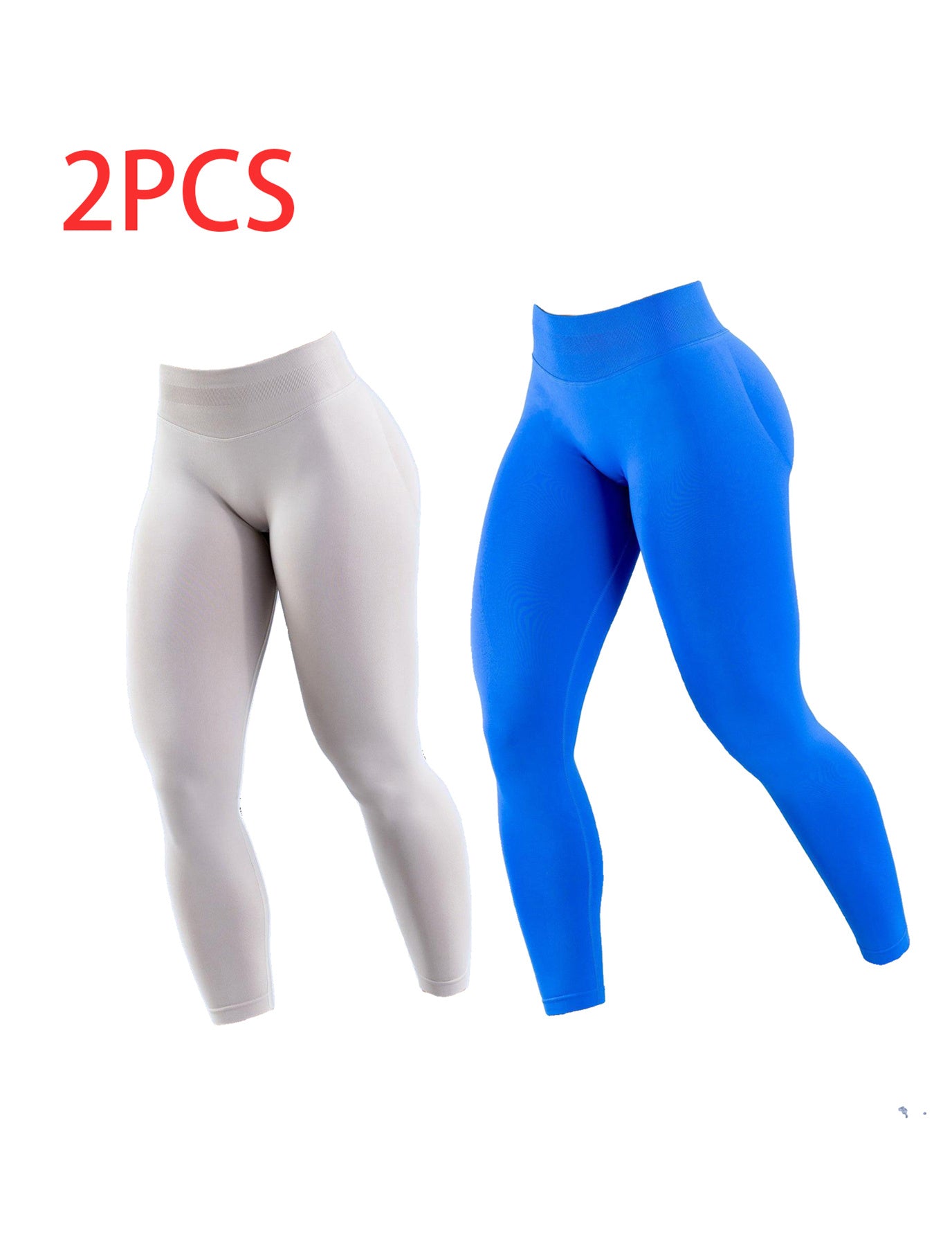 Solid-Color Yoga Exercise Leggings, 2-Pack