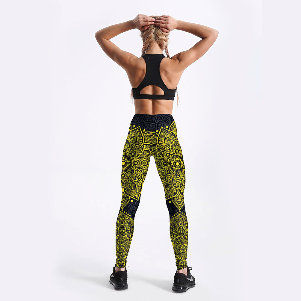 Golden Mandala High-Rise Yoga Leggings