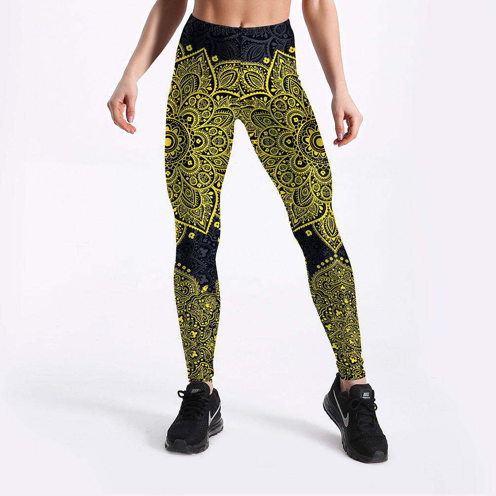 Golden Mandala High-Rise Yoga Leggings