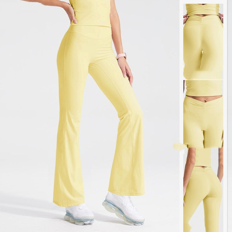 V-Waist Sculpt Leggings — High-Rise Pleated Front