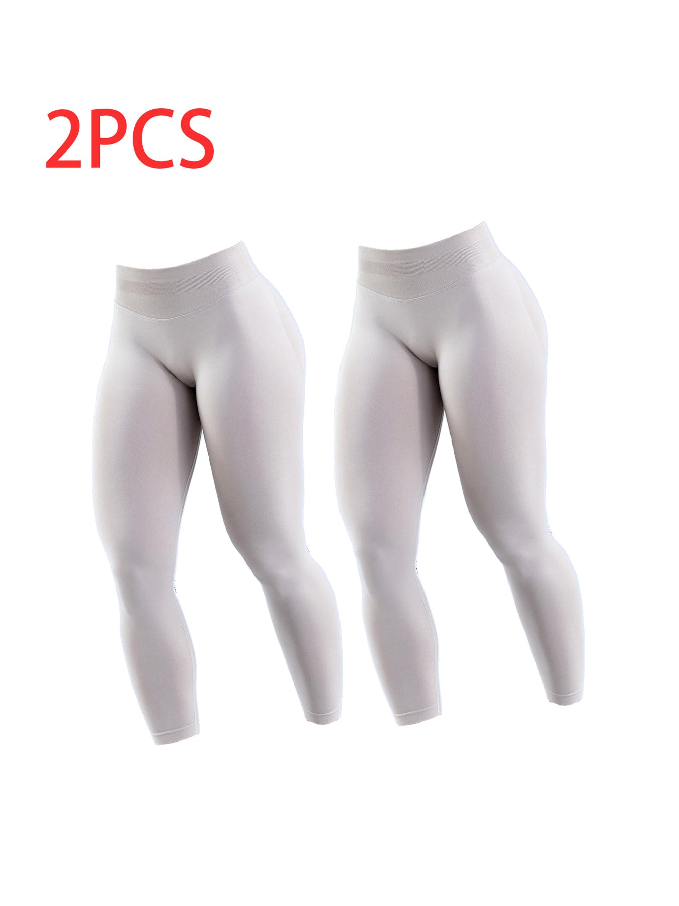 Solid-Color Yoga Exercise Leggings, 2-Pack