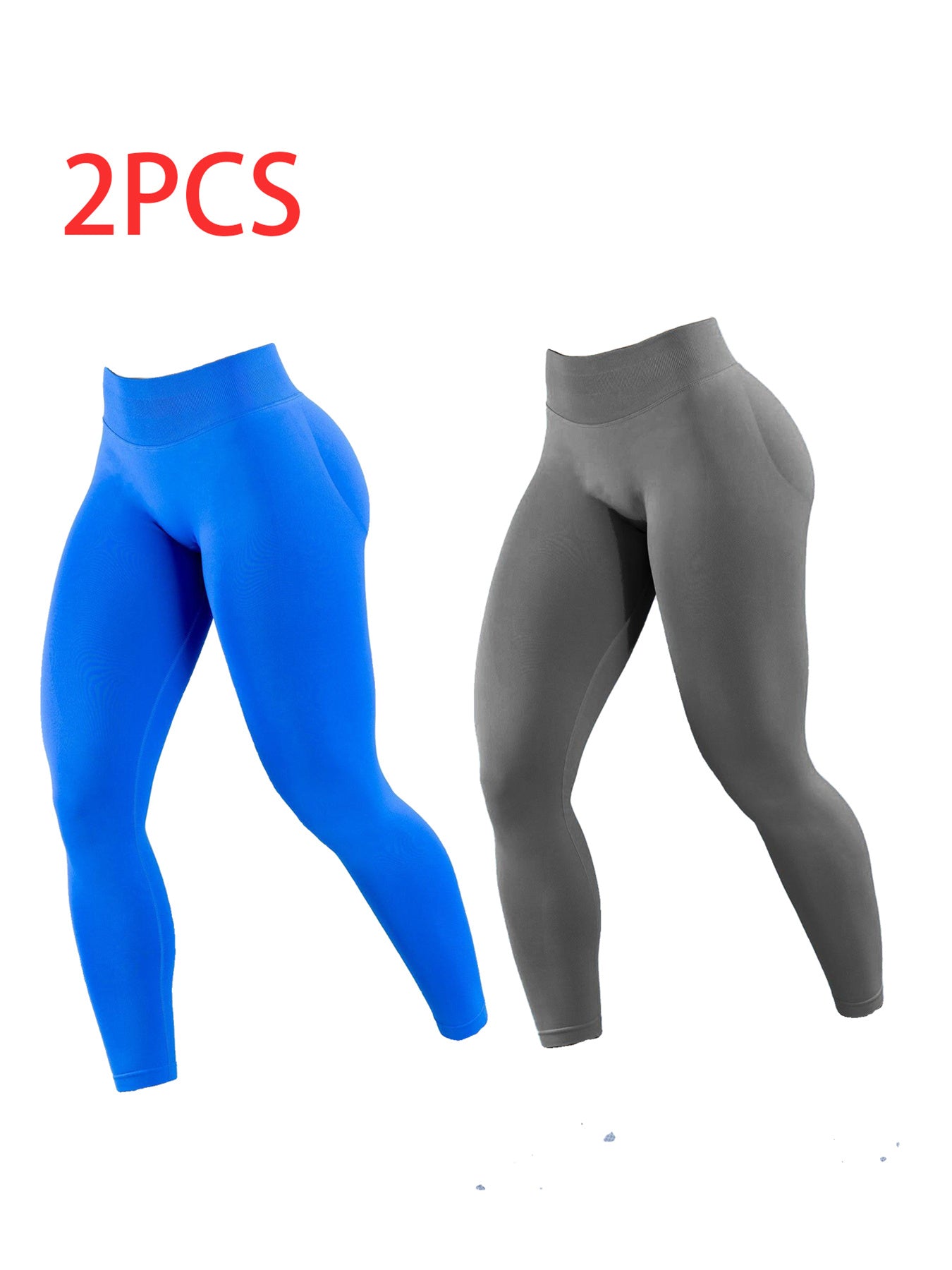 Solid-Color Yoga Exercise Leggings, 2-Pack